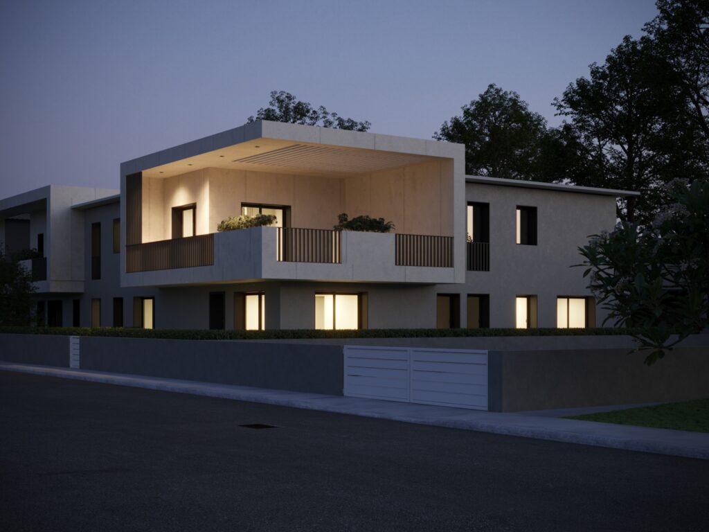 Residence Alma rendering notturno - Nuove costruzioni e complessi residenziali Vicenza