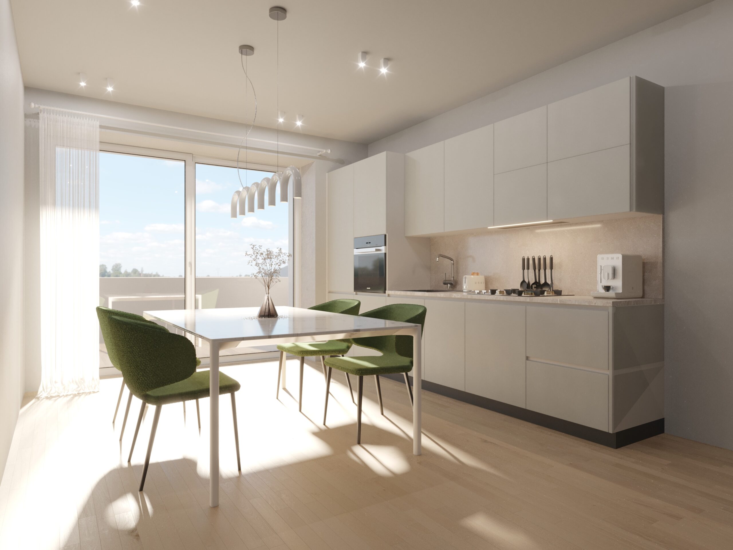 Interni luminosi cucina open space Domus Lux a Legnago Verona - Appartamenti Nuovi