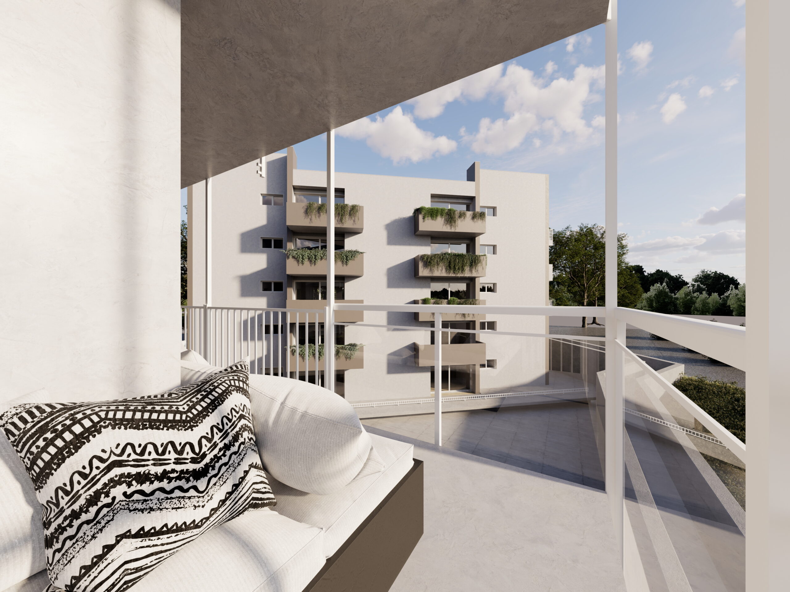 Vista dal terrazzo abitabile del Residence Domus Lux a Legnago Verona - Nuovi appartamenti di pregio